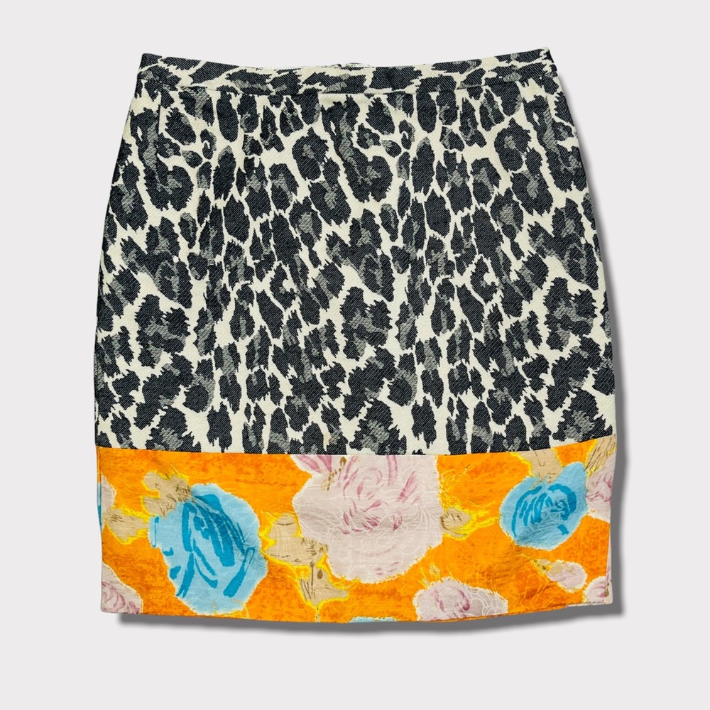 Tracy Reese Leopard & Floral Print Skirt Size 4 NWT - Picture 1 of 10